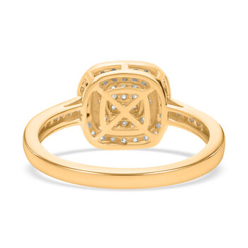 Wei&szlig;er Diamant Ring, 925 Silber Gelbgold Vermeil, (Gr&ouml;&szlig;e 21.00) ca. 0.25 ct